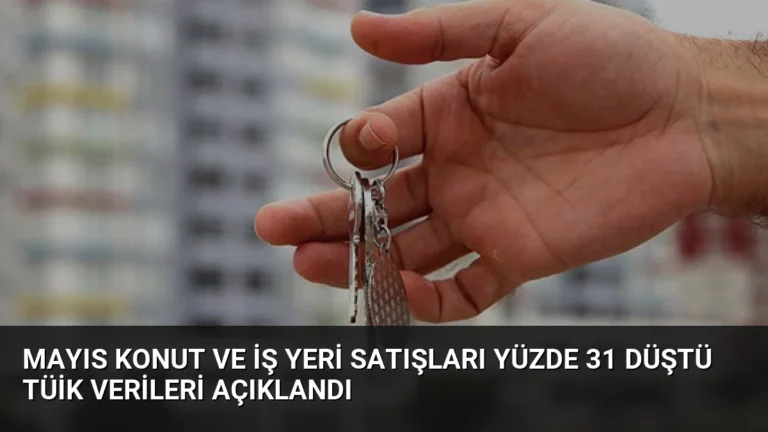 Mayıs Konut ve İş Yeri Satışları Yüzde 31 Düştü TÜİK Verileri Açıklandı