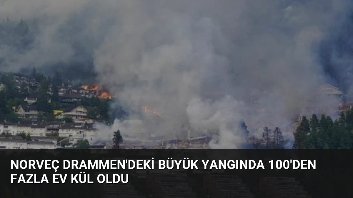 Norveç Drammen’deki Büyük Yangında 100’den Fazla Ev Kül Oldu