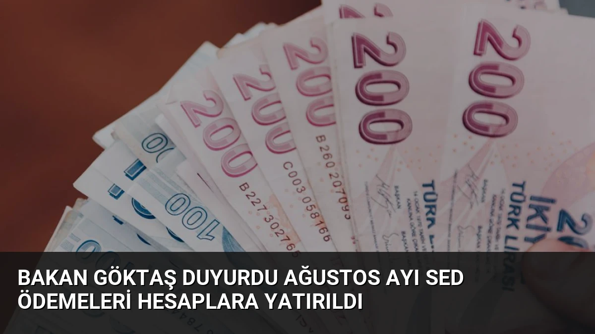 Bakan Göktaş Duyurdu Ağustos Ayı SED Ödemeleri Hesaplara Yatırıldı