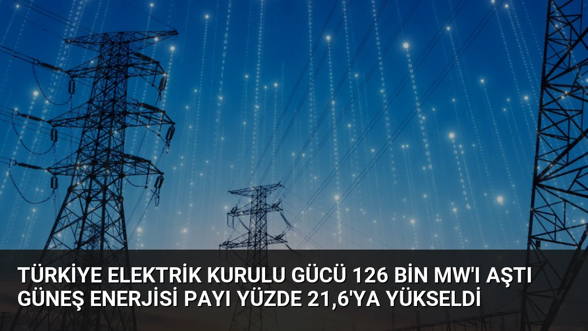 Türkiye Elektrik Kurulu Gücü 126 Bin MW’ı Aştı Güneş Enerjisi Payı Yüzde 21,6’ya Yükseldi