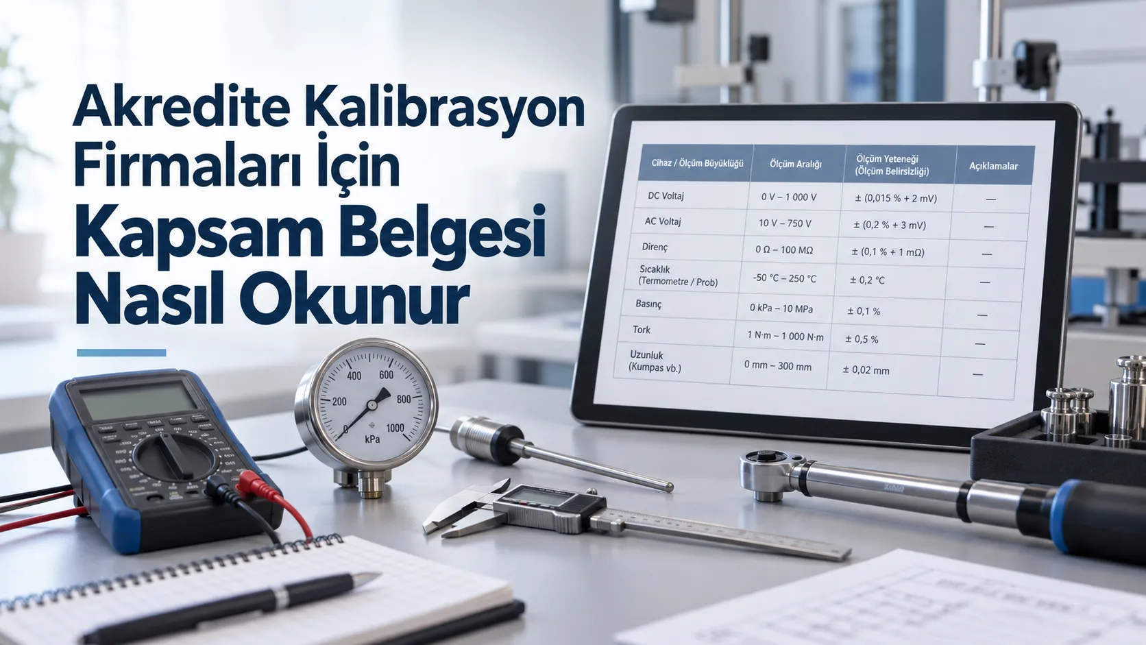 Akredite Kalibrasyon Firmaları İçin Kapsam Belgesi Nasıl Okunur