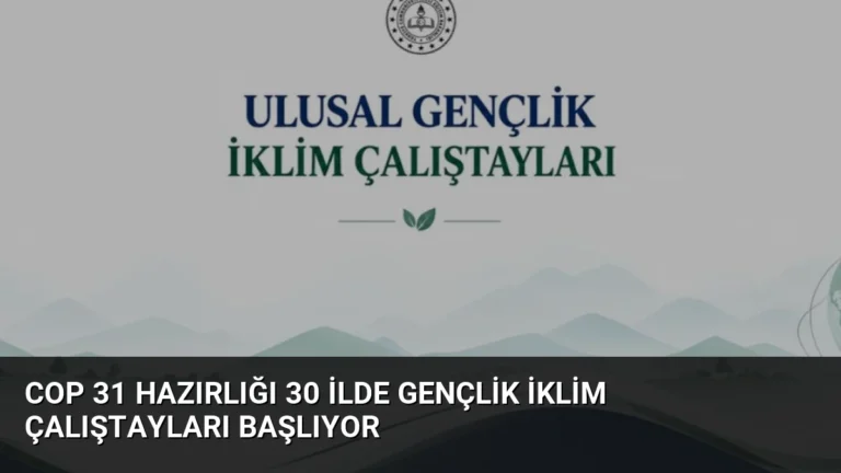 COP 31 Hazırlığı 30 İlde Gençlik İklim Çalıştayları Başlıyor